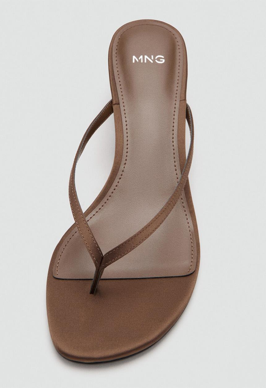 MANGO - Bombay open toe mule - dark brown