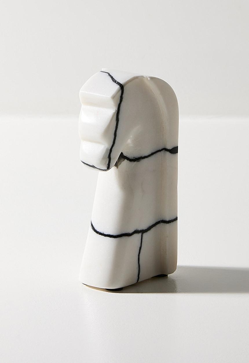 Sixth Floor - Knight Marble Book Ends - Black & White