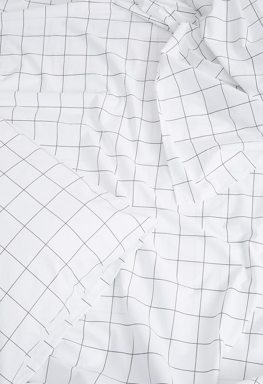 Sixth Floor - Grey grid sheet set