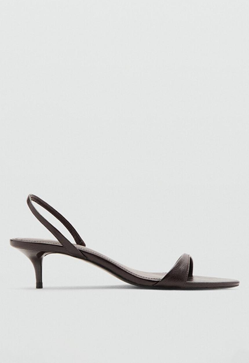 MANGO - Nighty open toe slingback - dark brown