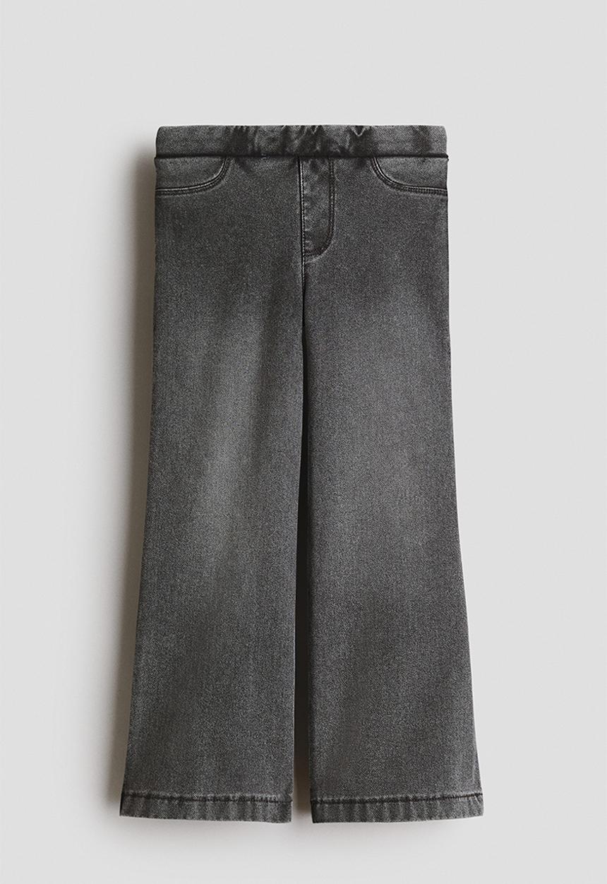 H&M - Wide denim-look trousers - denim grey