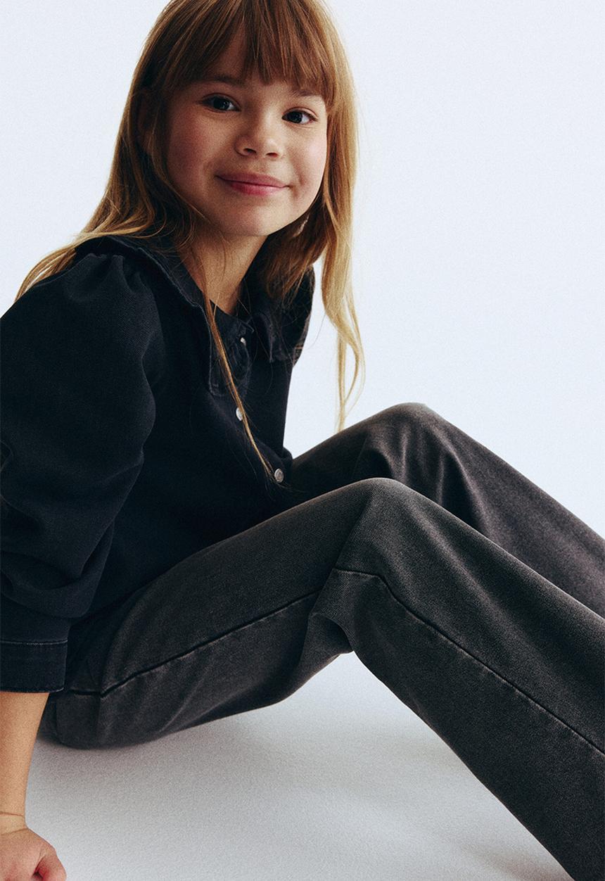 H&M - Wide denim-look trousers - denim grey