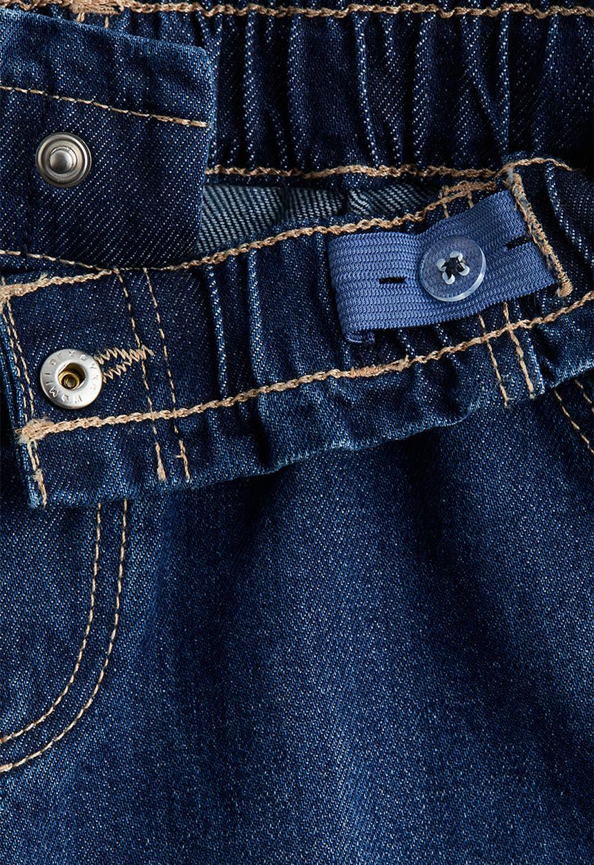 H&M - Wide leg paper bag jeans - denim blue