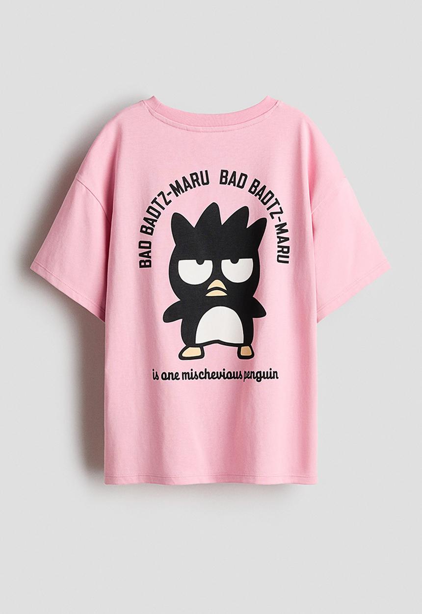 H&M - Printed cotton T-shirt - pink/badtz-maru