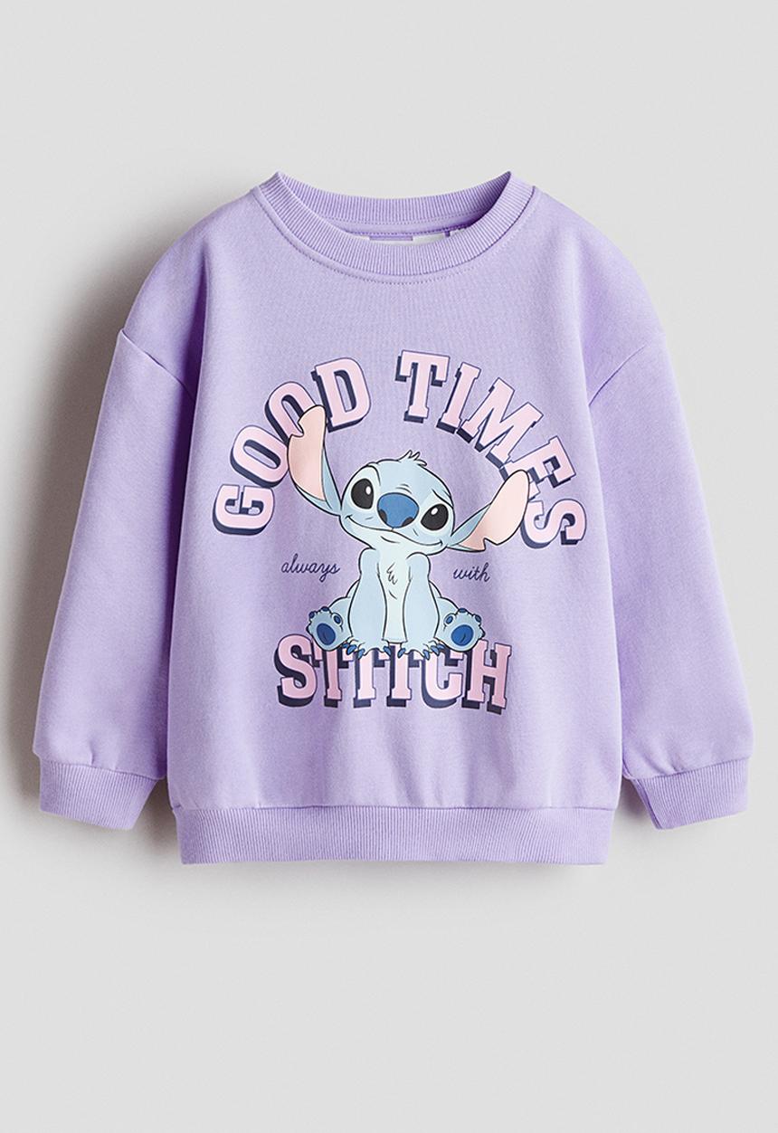 H&M - Printed sweatshirt - purple/lilo & stitch