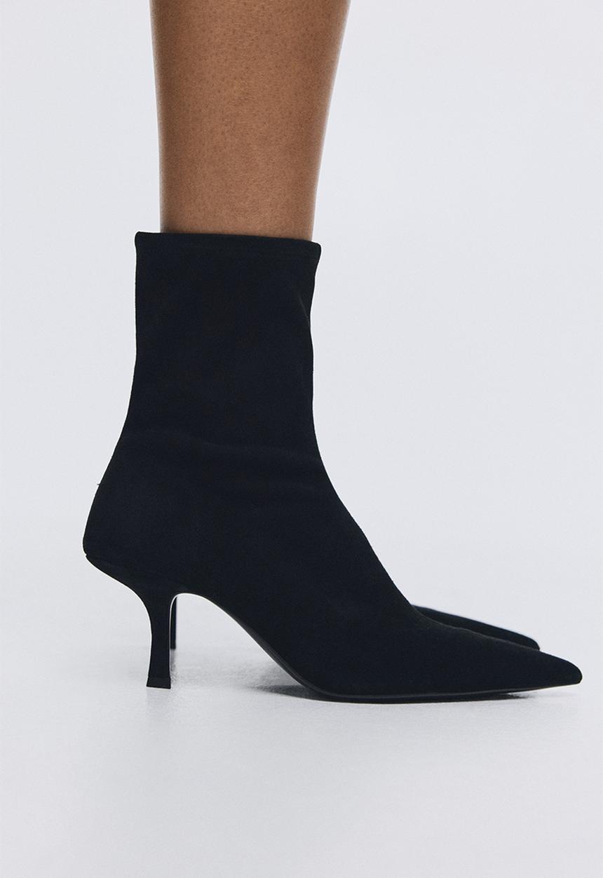 H&M - Leather sock boots - black