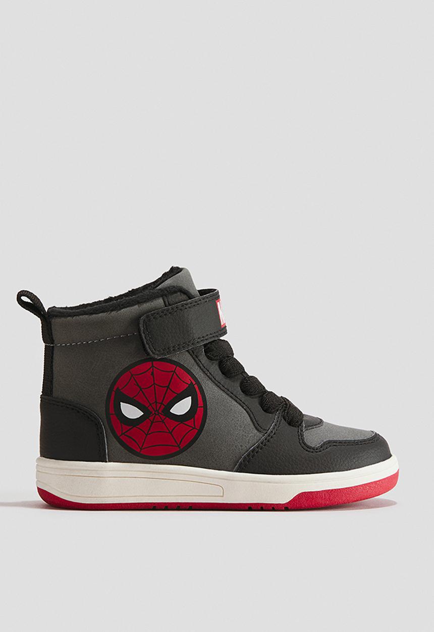 H&M - Warm-lined hi-top trainers - dark grey/spider-man