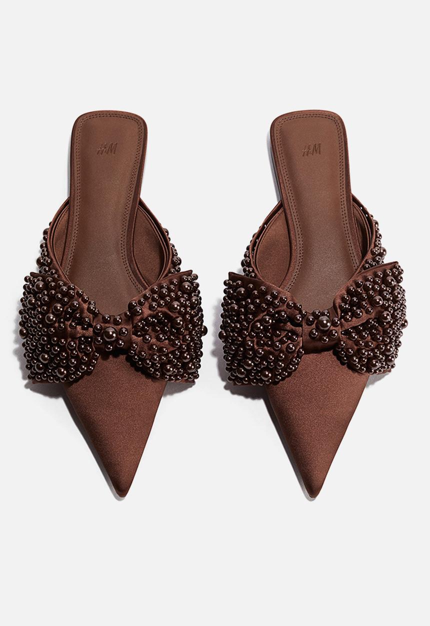 H&M - Embellished mules - brown