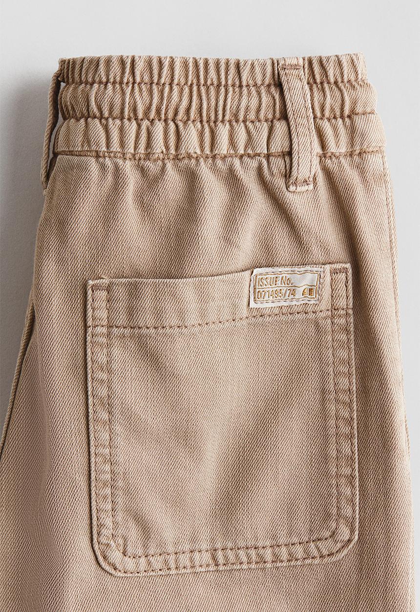H&M - Washed cotton twill trousers - beige