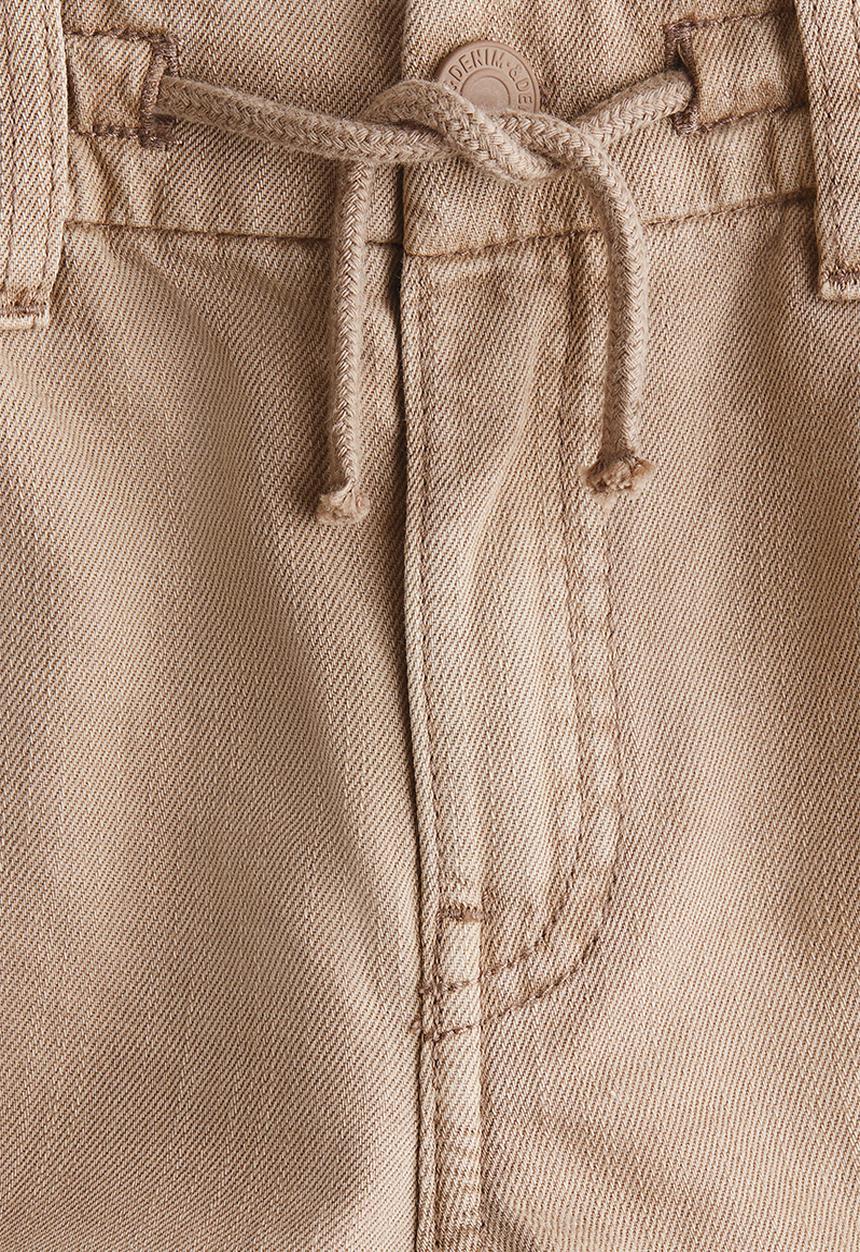 H&M - Washed cotton twill trousers - beige