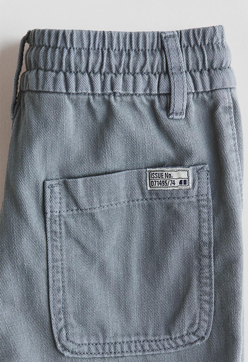 H&M - Washed cotton twill trousers - grey