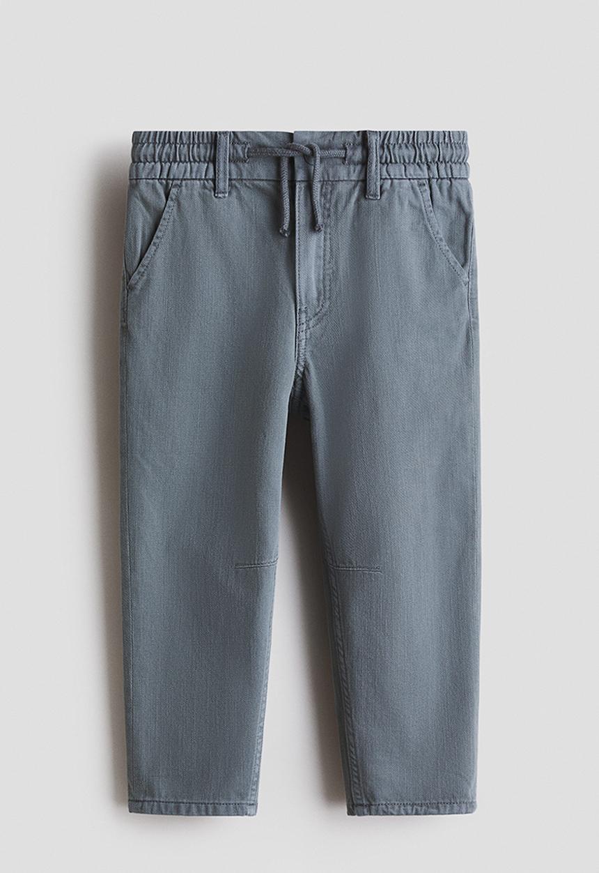 H&M - Washed cotton twill trousers - grey