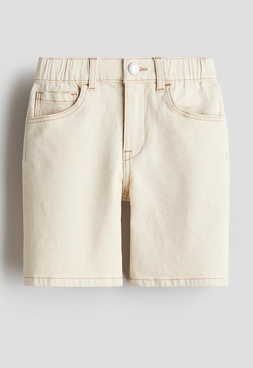 H&M - Relaxed fit denim shorts - light beige