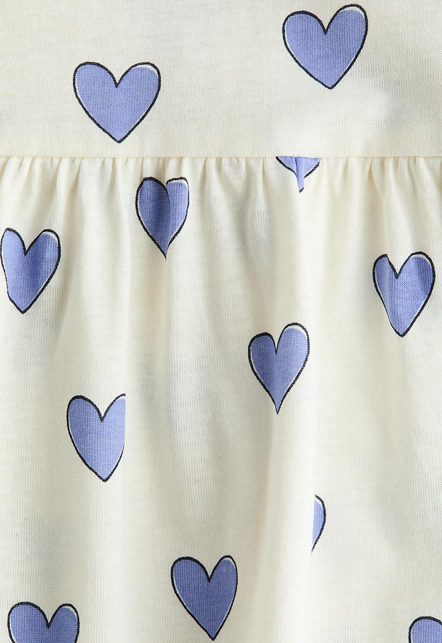 H&M - Printed cotton dress - white/hearts