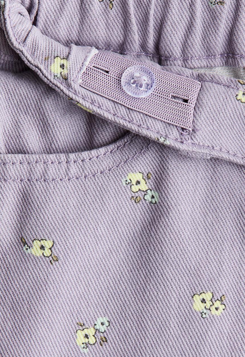 H&M - Printed cotton twill shorts - purple/floral