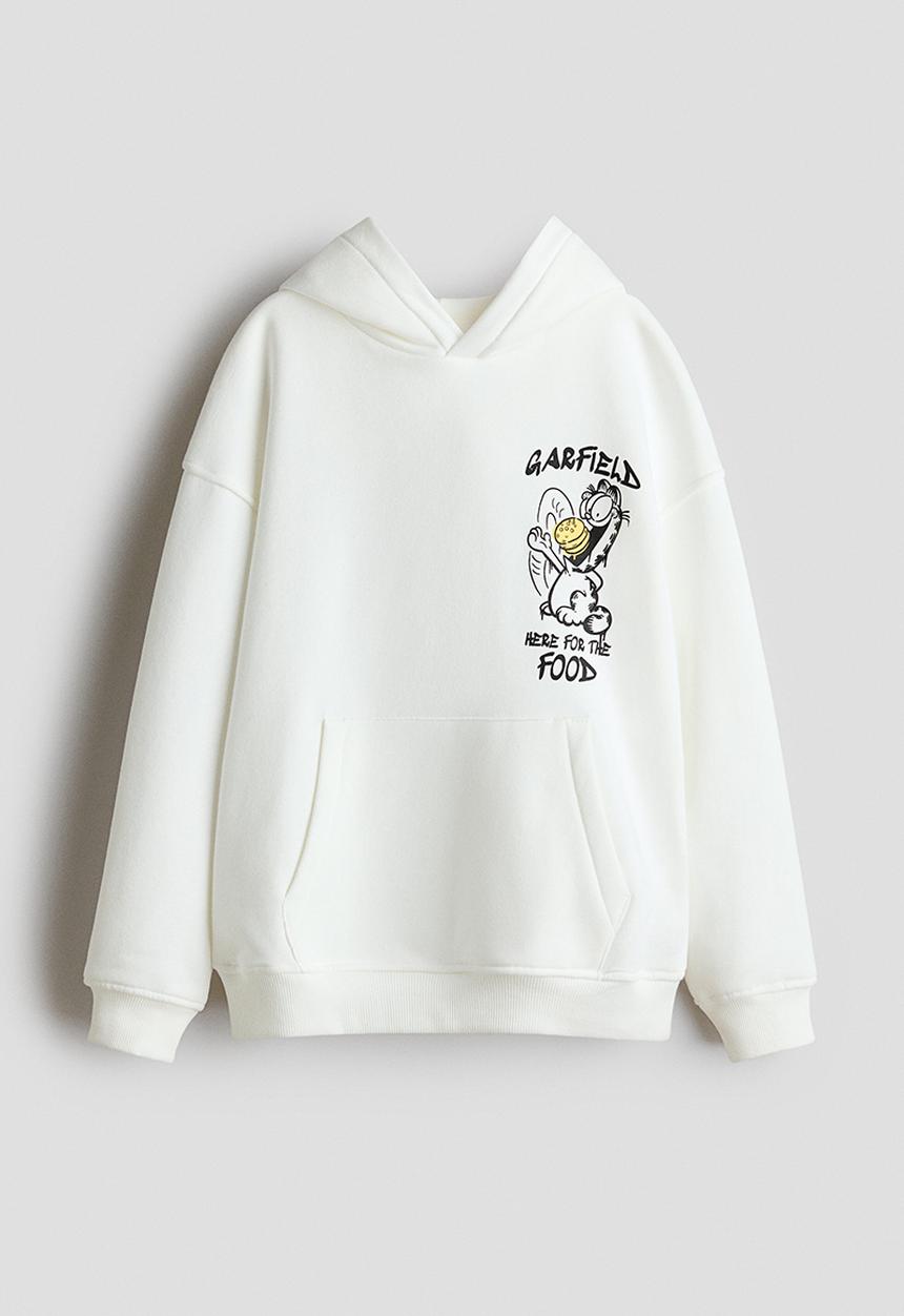 H&M - Printed hoodie - white/garfield