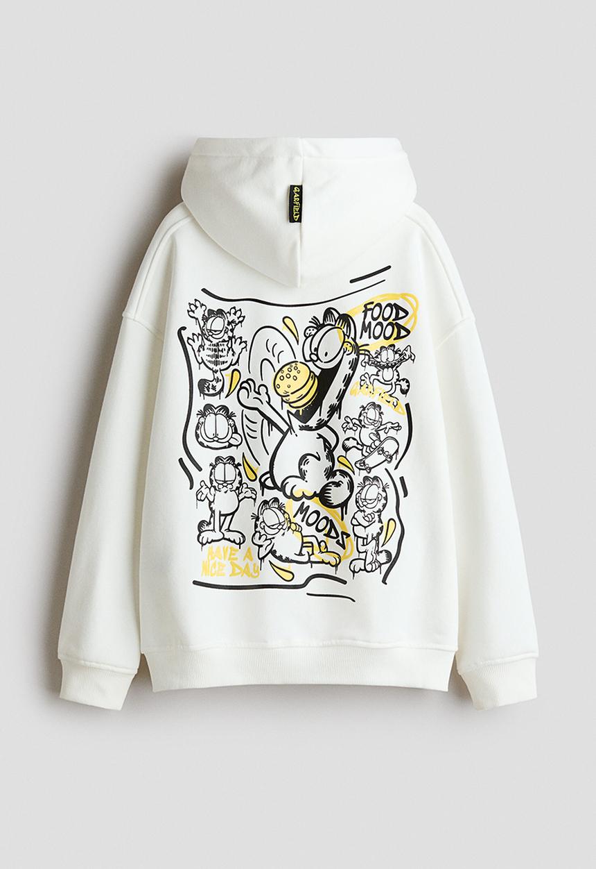 H&M - Printed hoodie - white/garfield