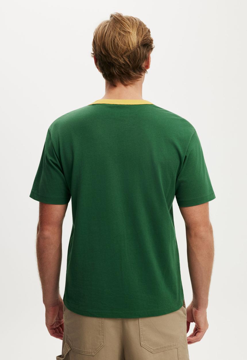 Cotton On - Everyday Fit Graphic T-Shirt - Racing Green / Brasil 88