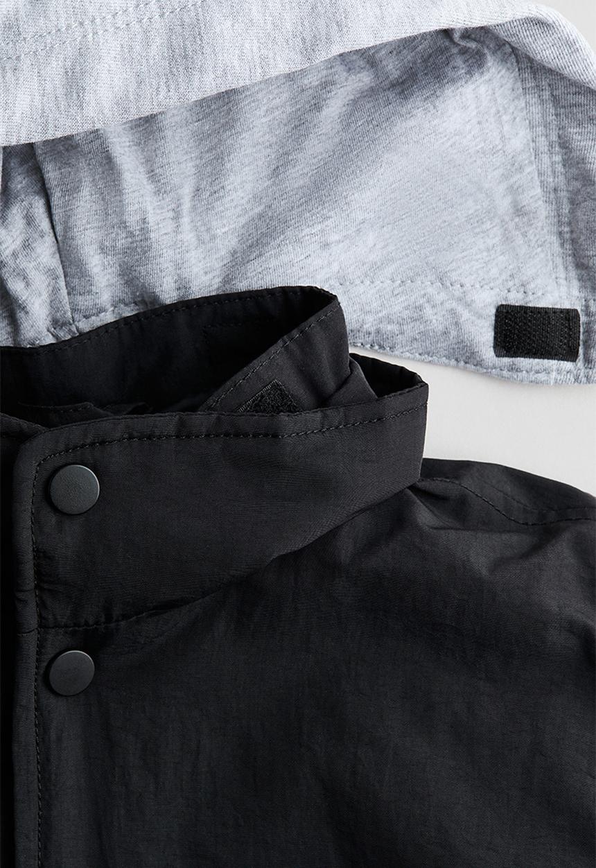 H&M - Hooded bomber jacket - black