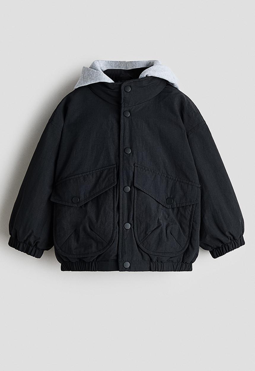 H&M - Hooded bomber jacket - black