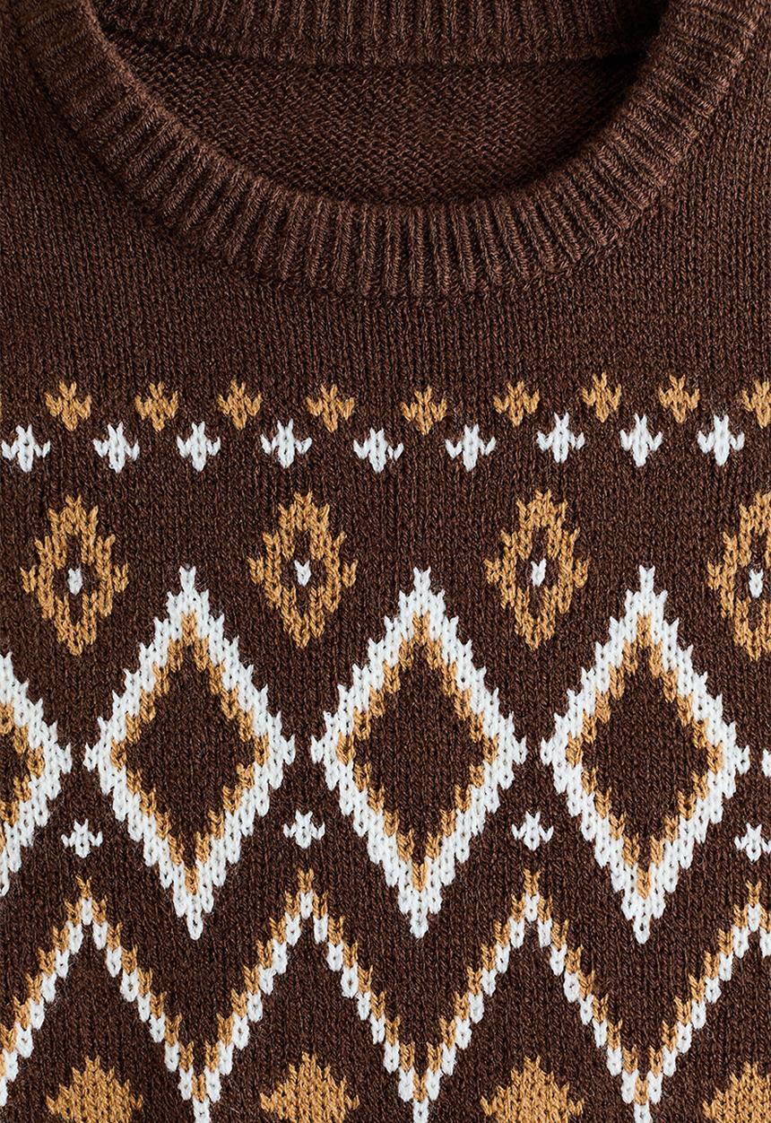 H&M - Jacquard-knit jumper - dark brown