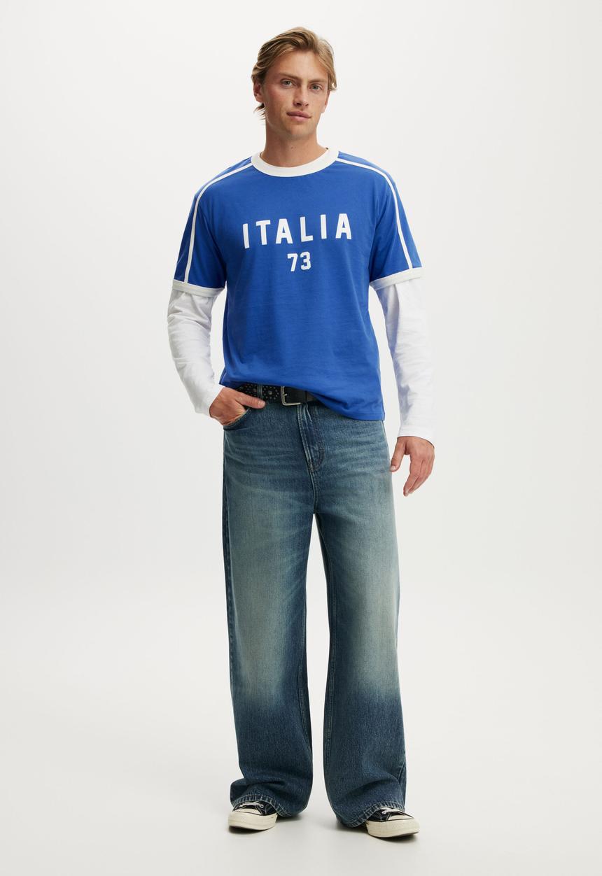 Cotton On - Everyday Fit Graphic T-Shirt - Royal Blue / Italia 73