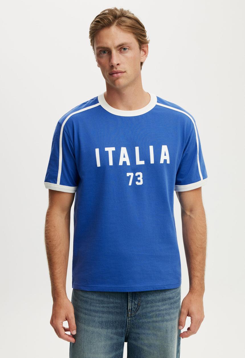 Cotton On - Everyday Fit Graphic T-Shirt - Royal Blue / Italia 73