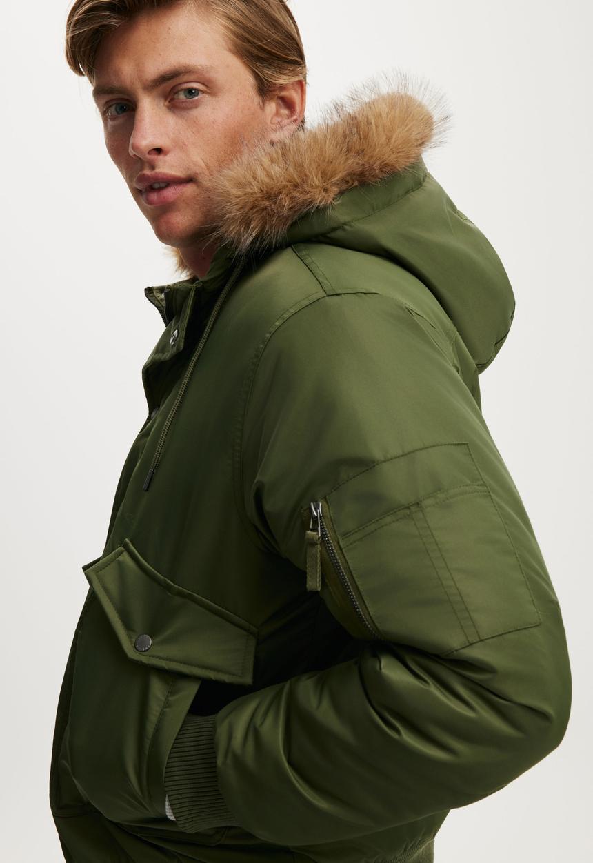 Cotton On - Hooded Field Jacket - Military