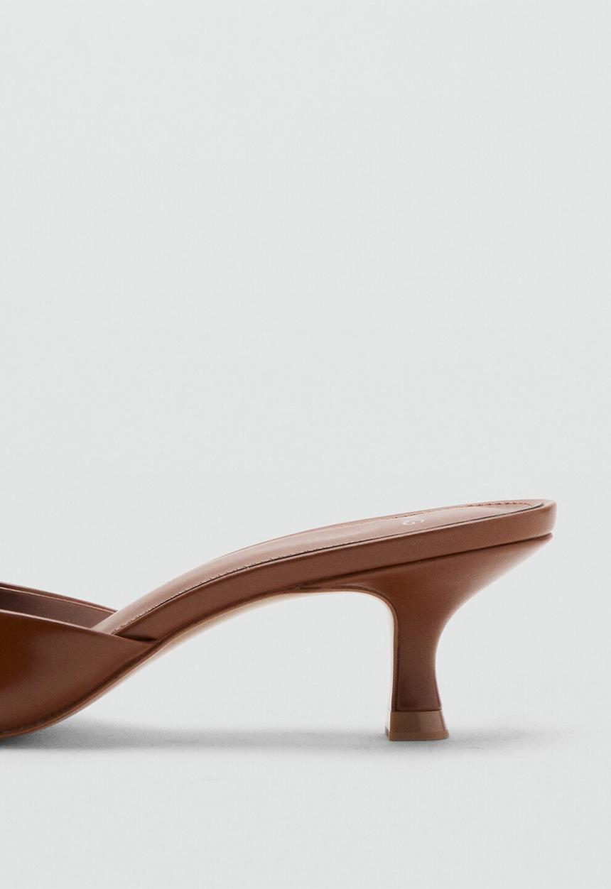MANGO - Sandy open toe mule - dark brown