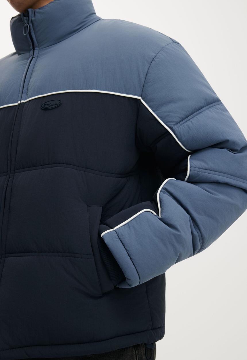 Cotton On - Puffer Jacket - Blue / Panelled