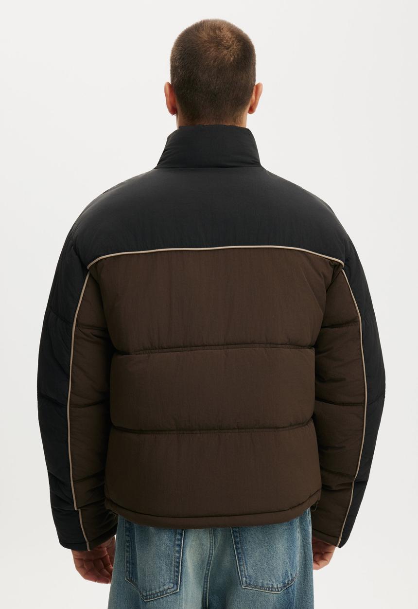 Cotton On - Puffer Jacket - choc/panelled