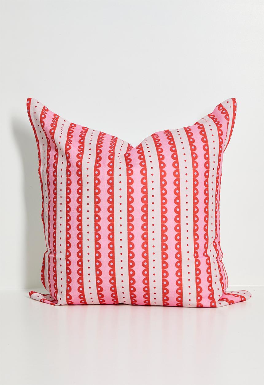 Grey Gardens - Cushion Cover - Pink Stripe