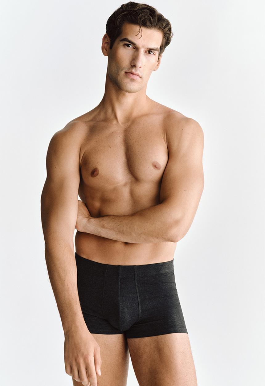 H&M - 3-Pack short cotton trunks - grey marl/black