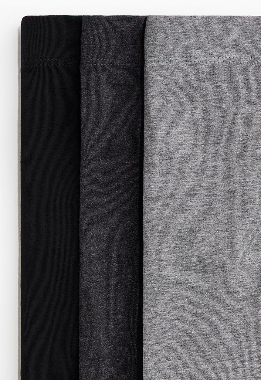 H&M - 3-Pack short cotton trunks - grey marl/black
