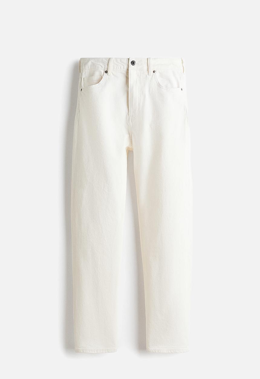 H&M - Mom slim fit high waist ankle jeans - white