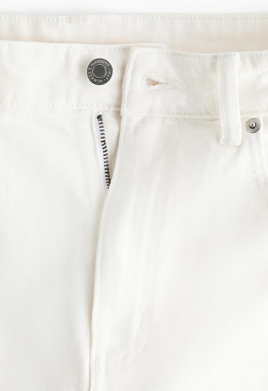 H&M - Mom slim fit high waist ankle jeans - white