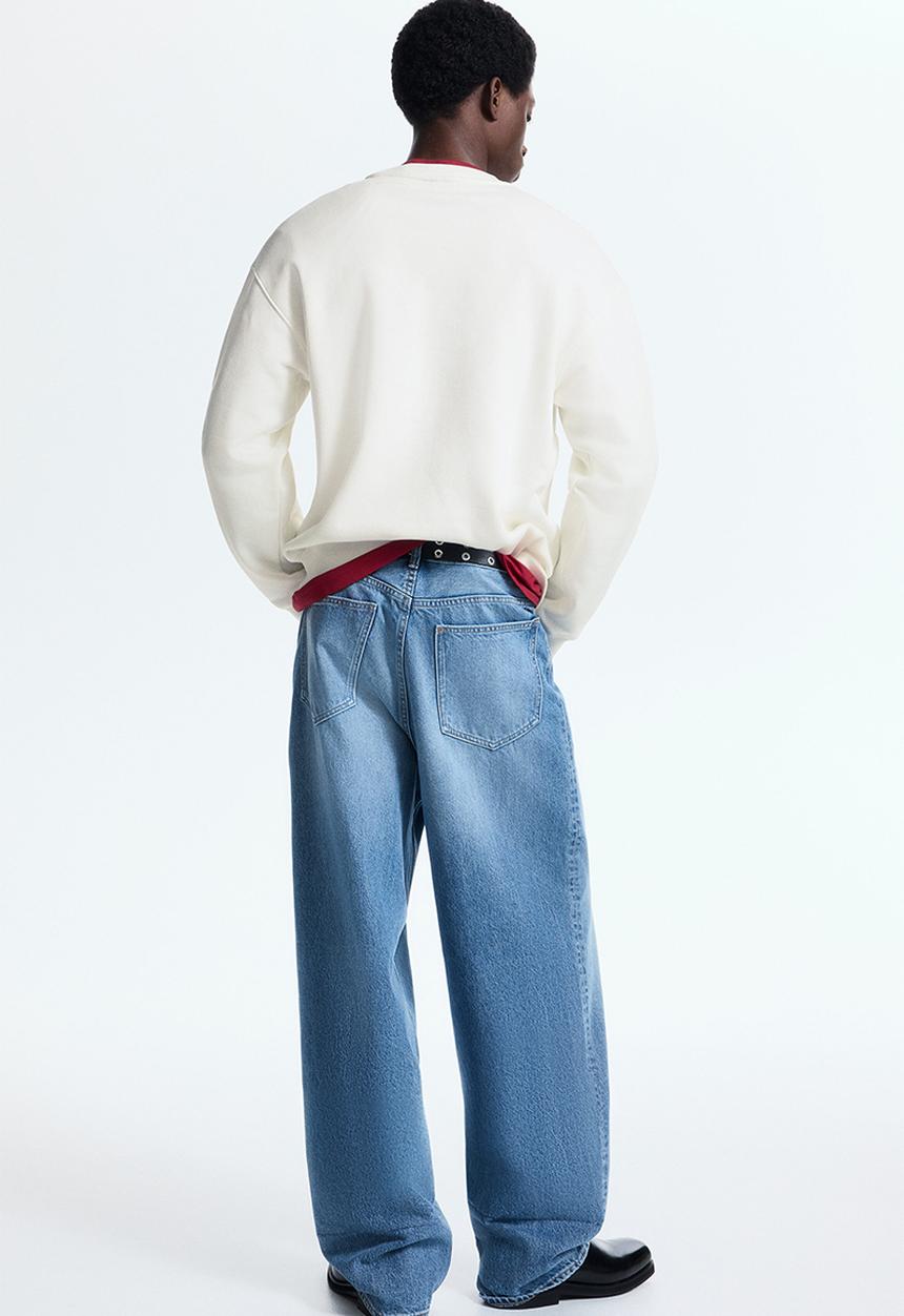 H&M - Loose fit sweatshirt - white/katsushika hokusai
