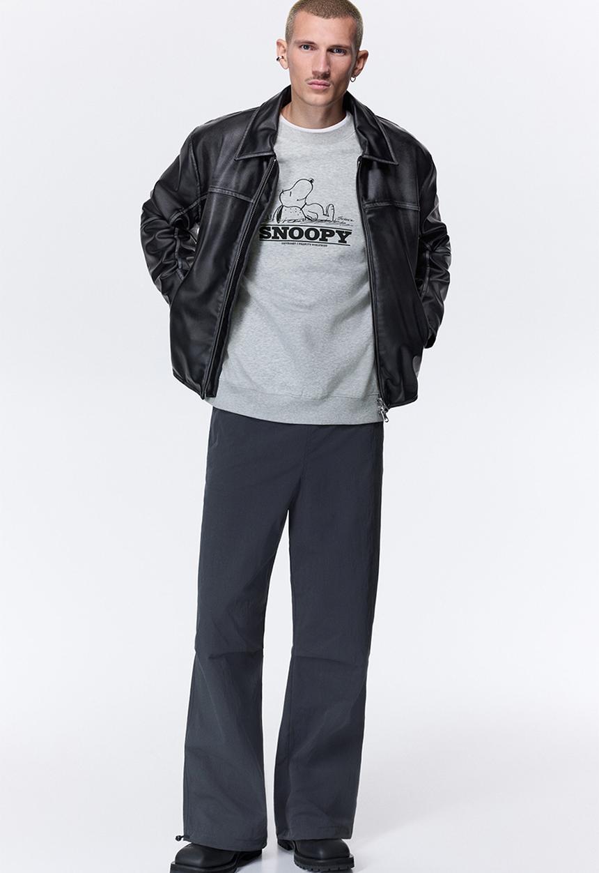 H&M - Loose fit sweatshirt - grey marl/snoopy
