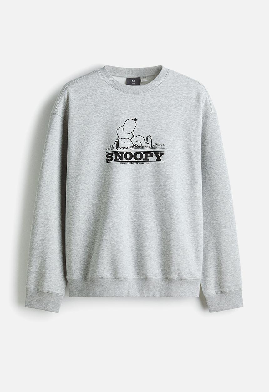 H&M - Loose fit sweatshirt - grey marl/snoopy
