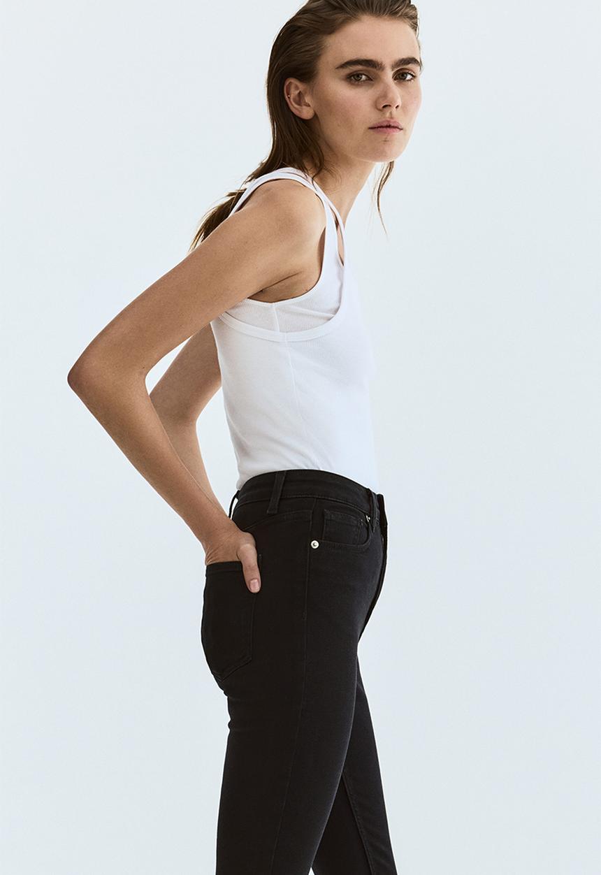 H&M - Skinny high waist jeans - denim black