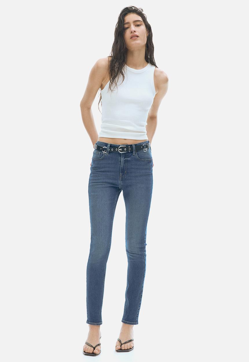 H&M - Skinny high waist jeans - denim blue