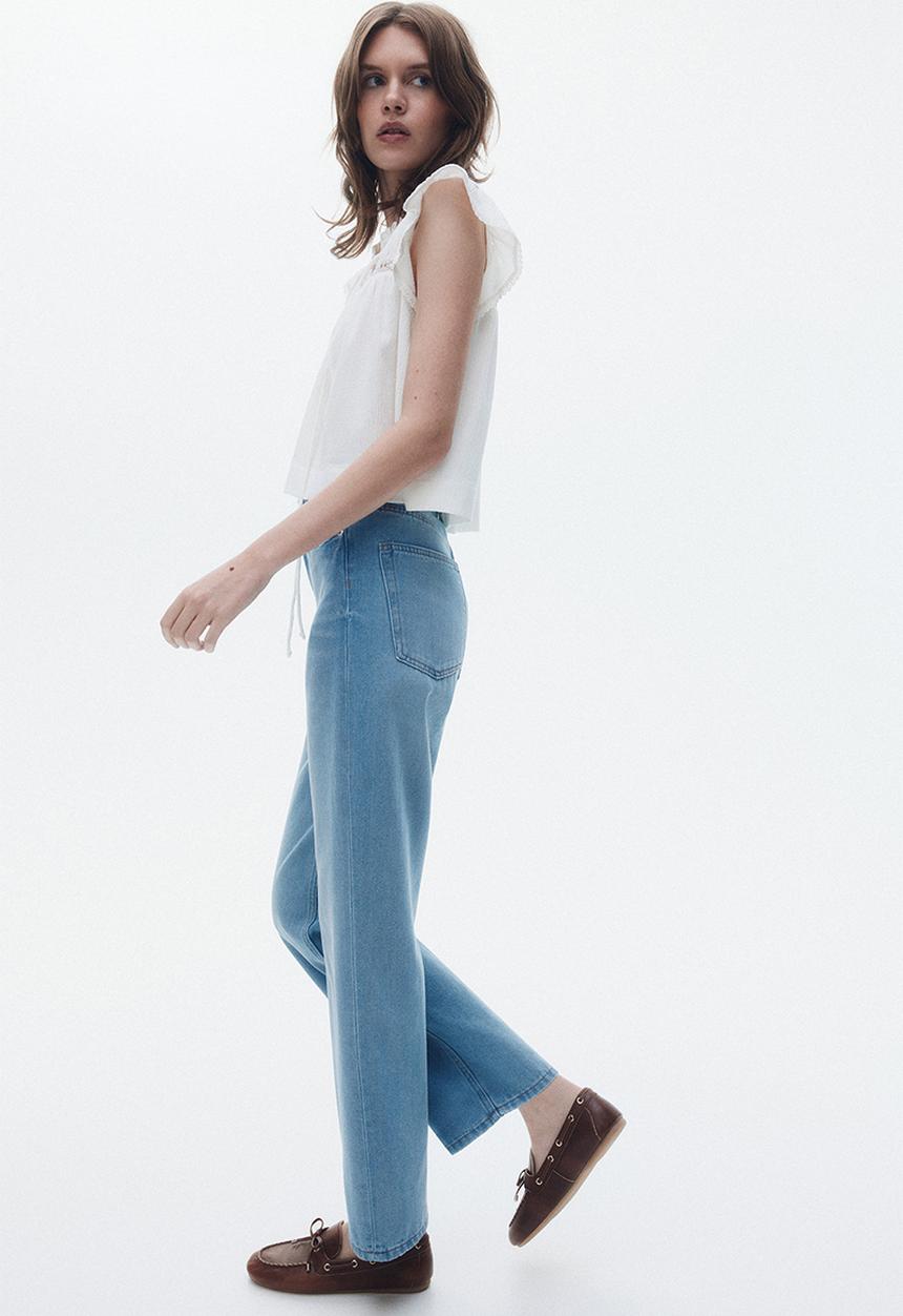 H&M - Straight high jeans - light denim blue
