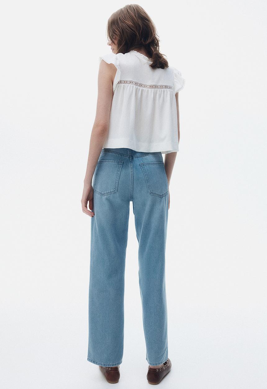 H&M - Straight high jeans - light denim blue
