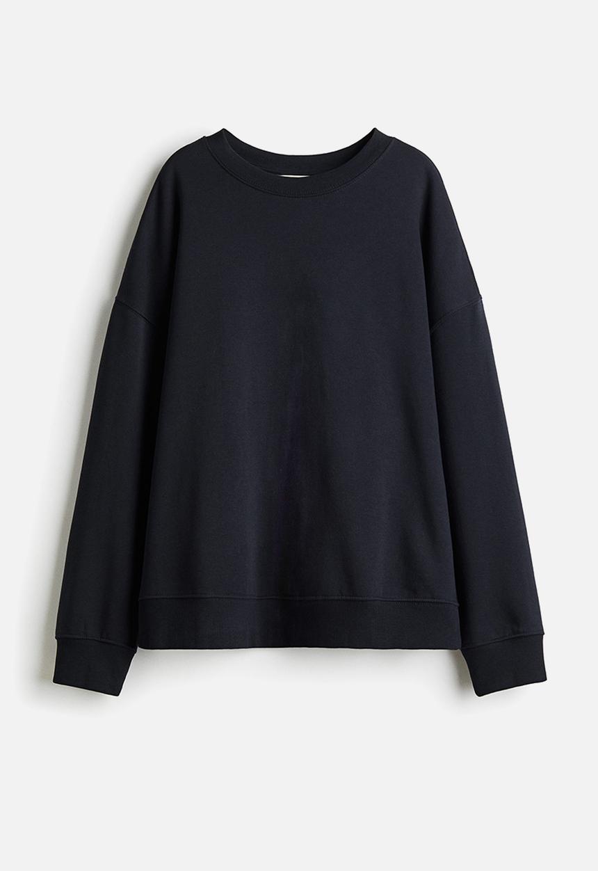 Oversized sweatshirt - navy blue - 1243667022