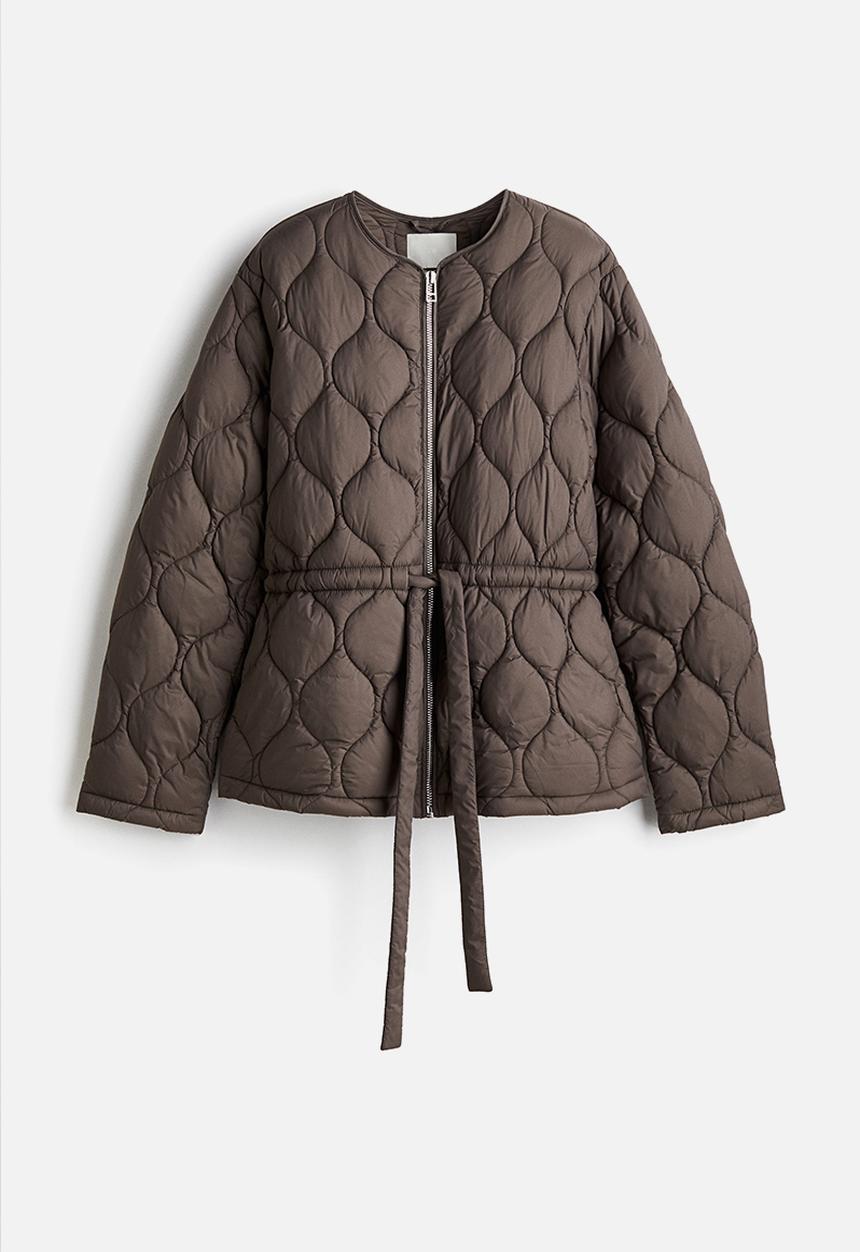 H&M - Quilted jacket - dark taupe