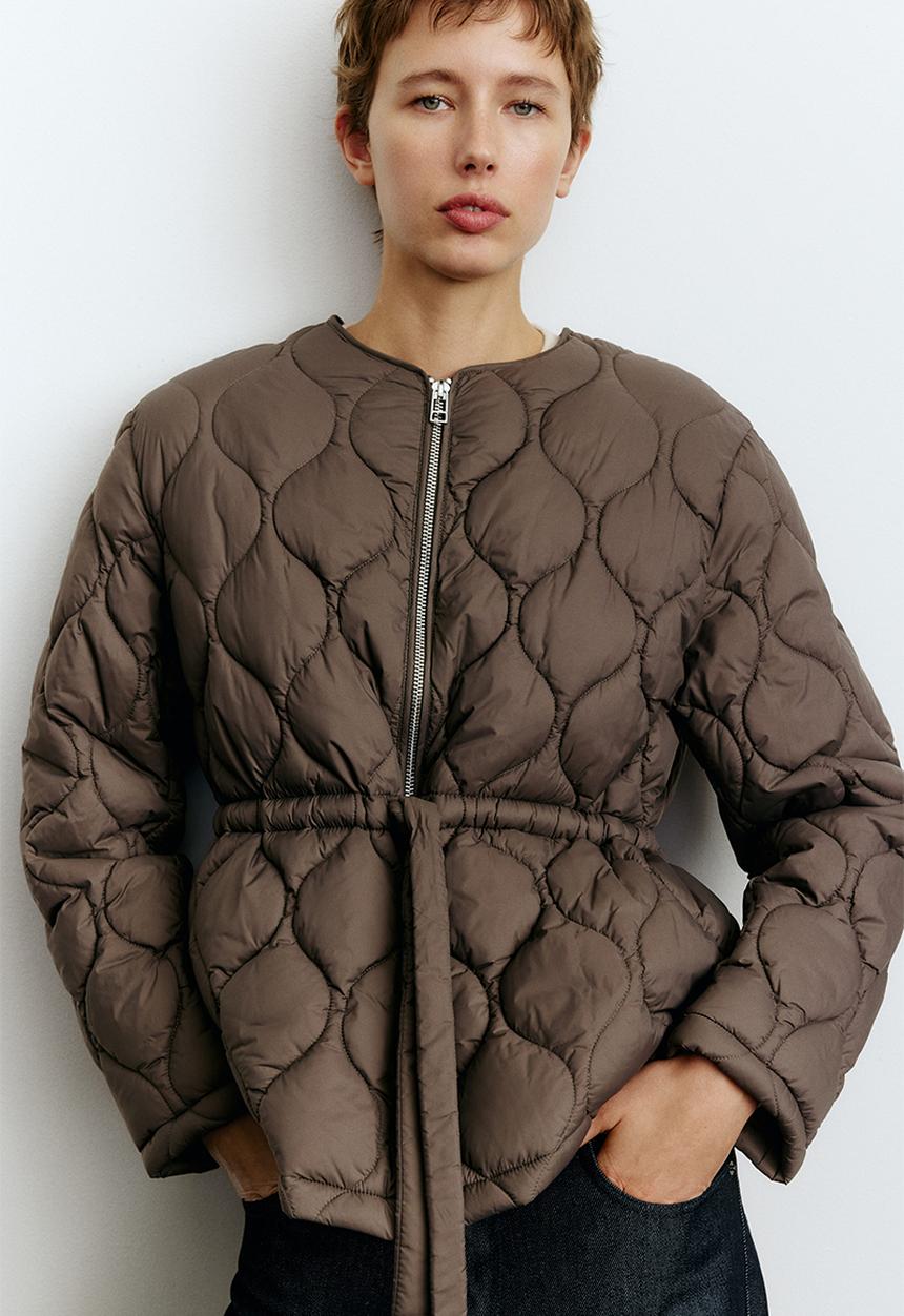 H&M - Quilted jacket - dark taupe