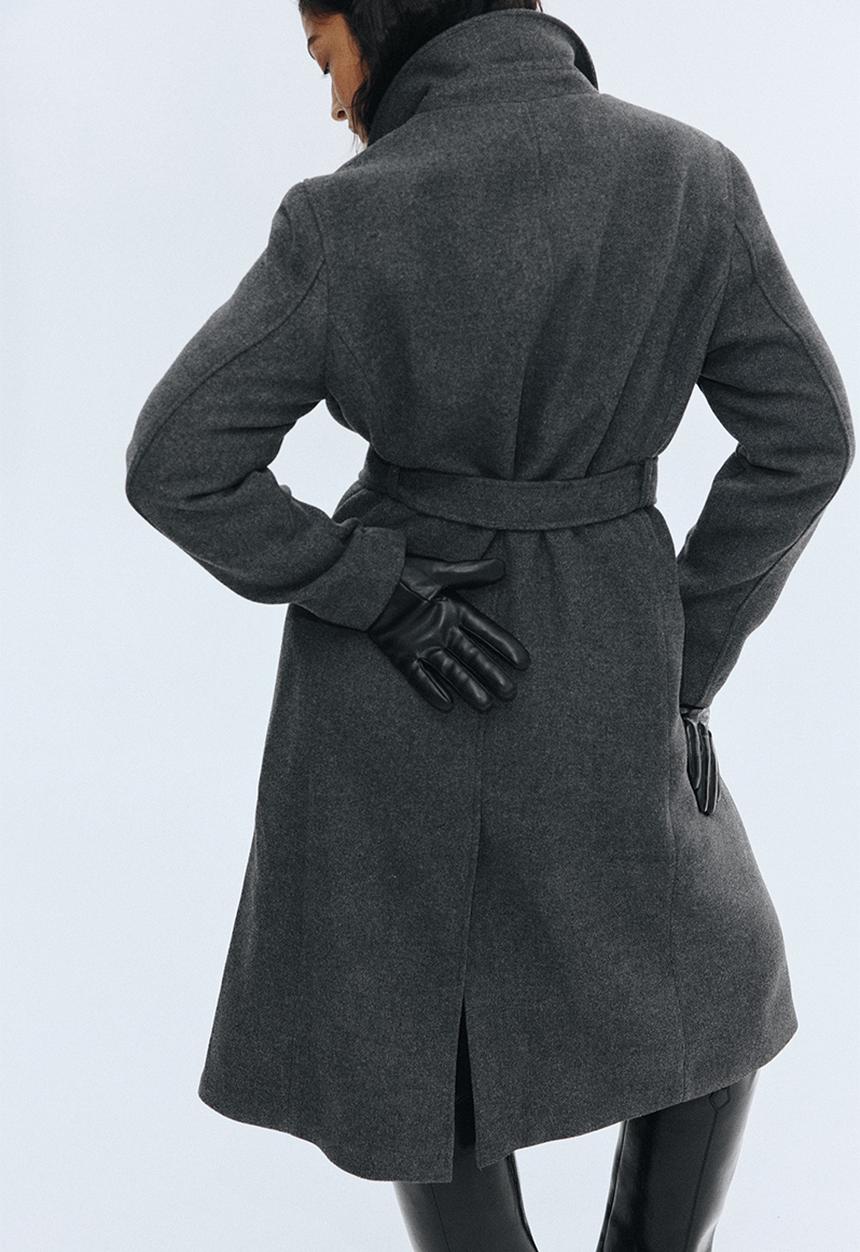 H&M - Tie-belt coat - dark grey