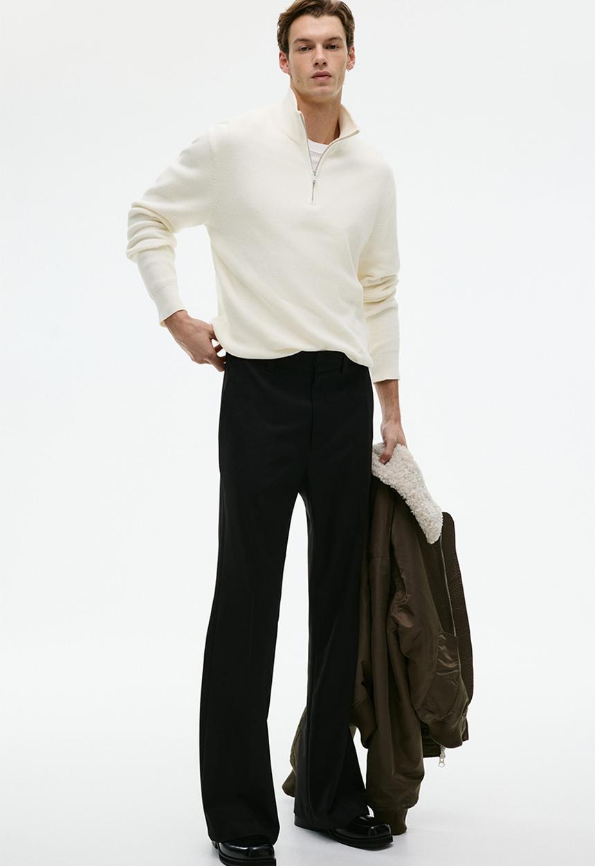 H&M - Regular fit zip-top jumper - white
