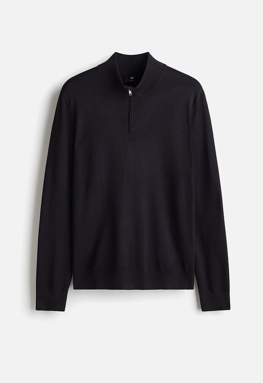 H&M - Regular fit zip-top jumper - navy blue