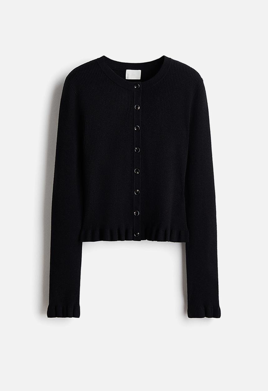 H&M - Rib-knit cardigan - black